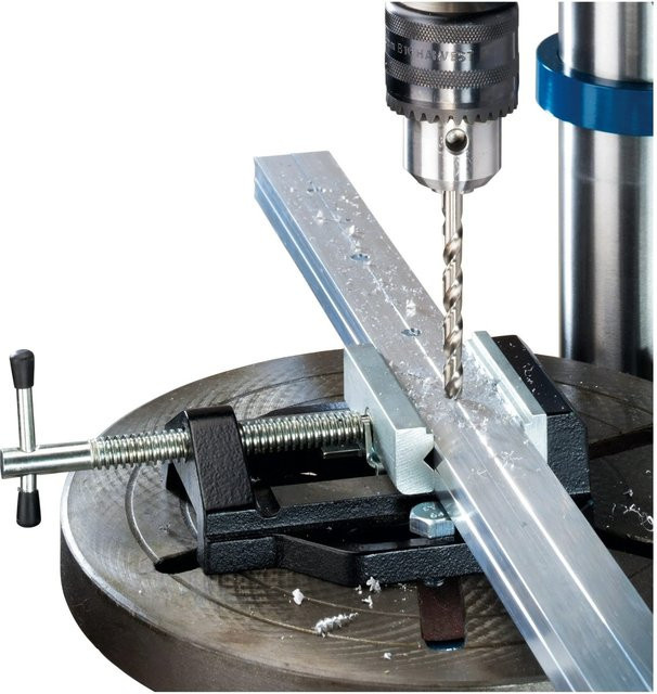 LUX-TOOLS Maschinenschraubstock aus Stahl in Silber mit 80 mm Spannweite - Bild 1