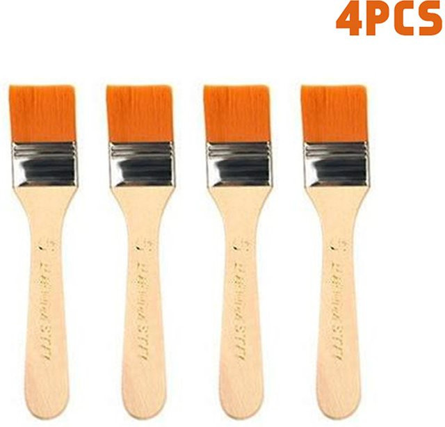 Sommer6 4-teiliges Set Haarpinsel mit Holzgriffen in Multicolour für Acryl-, Öl- und Aquarellfarben - Bild 1