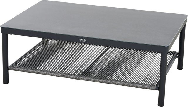 Siena Garden Gartentisch rechteckig aus Aluminium und Glas in Anthrazit Matt B/T: 110 x 70 cm - Bild 1