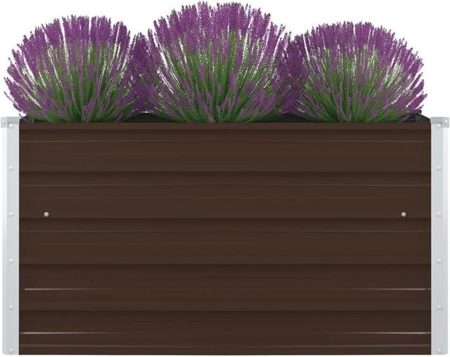 Hochbeet aus furniziertem verzinktem Stahl in Braun, B/T/H: 100 x 100 x 45 cm - Bild 1