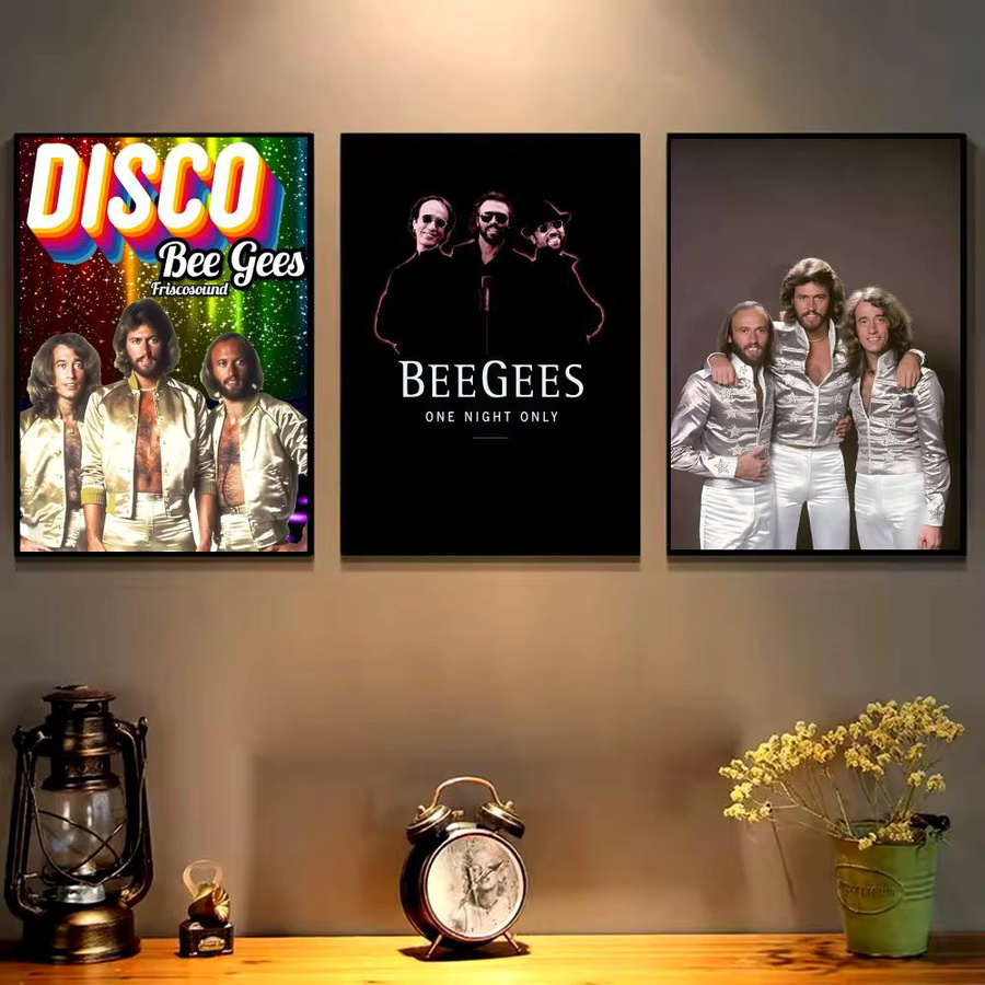 Selbstklebendes B-bee gees Band-Poster in Retro-Optik, wasserfeste HD-Kunst Wanddekoration, Mehrfarbig, Rechteckig - Bild 2