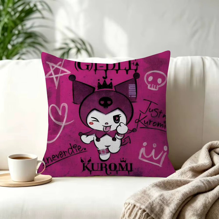 Dekorativer Kissenbezug Anime K-kuromies in Schwarz, B/B: 45 x 45 cm - Bild 2