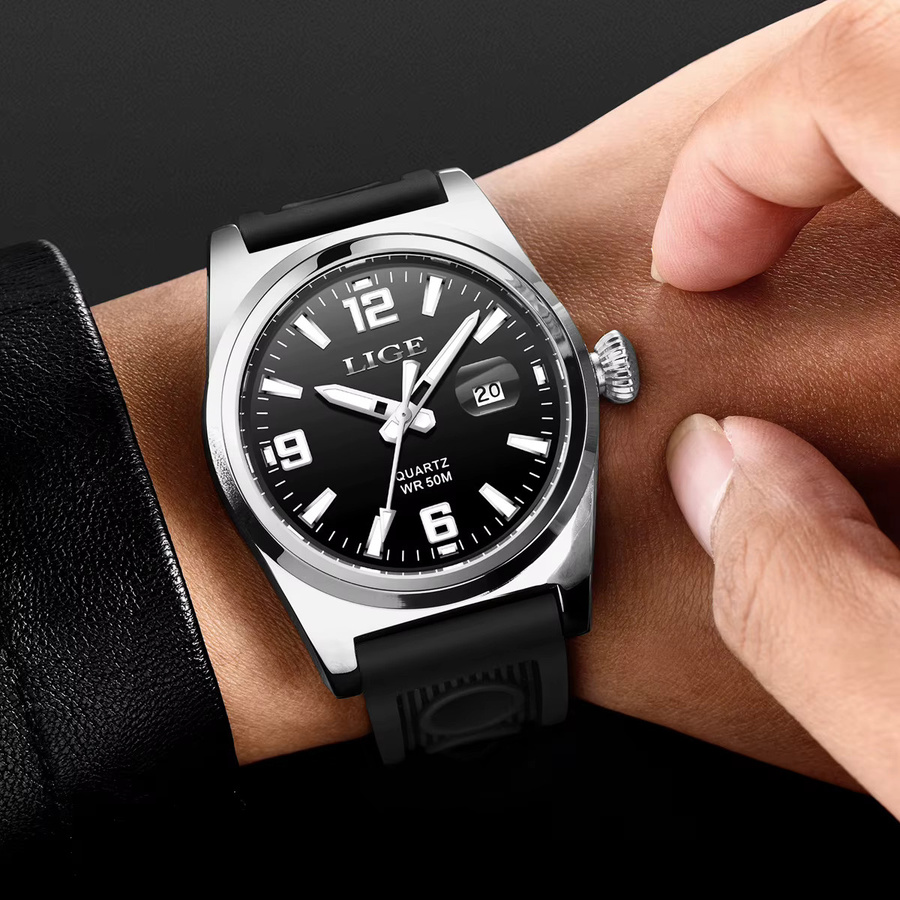 Lige Armbanduhr Edelstahl, Quarz, 5atm, Herren - Bild 6