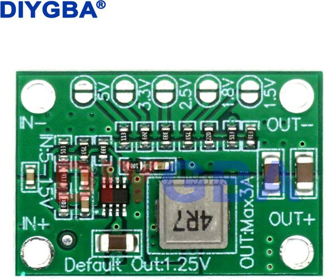 DNIGEF CA1235 Einstellbares Buck-Leistungsmodul Step-Down-Netzteil mit grünem Gehäuse, Eingangsspannung 5-16V, Ausgangsspannungen 1,25V bis 5V - Bild 1