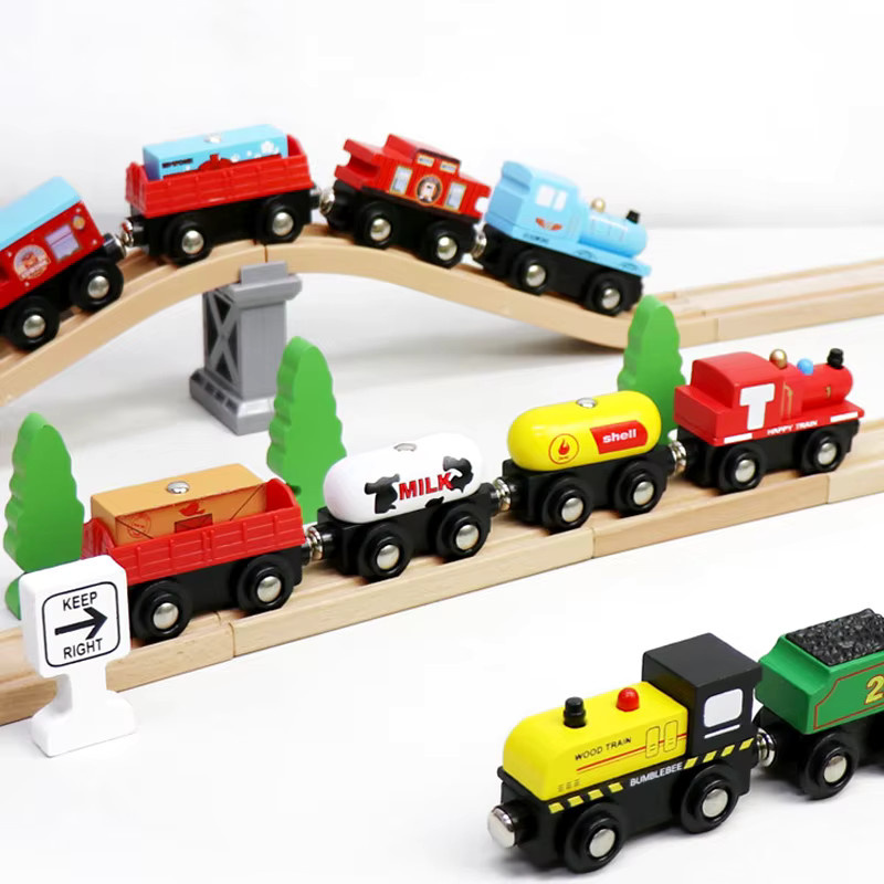 YunDuo BaBy Magnetische Holz-Eisenbahn Lokomotive als Spielzeug-Zubehör in Mehrfarbig - Bild 3