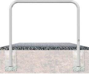 Schake Abweisebügel Site Fence in Silber, Ø 60 mm, Breite: 2000 mm, Höhe Überflur: 1000 mm, herausnehmbar mit Dreikantverschluss und Bodenhülsen - Bild 1