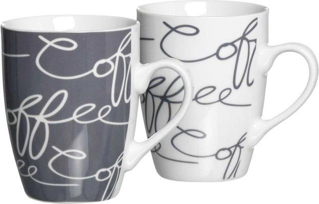 Ritzenhoff & Breker Kaffeebecher Cornello Set aus Porzellan in Grey/Multicolour, 2er Set, 250 ml pro Becher - Bild 1