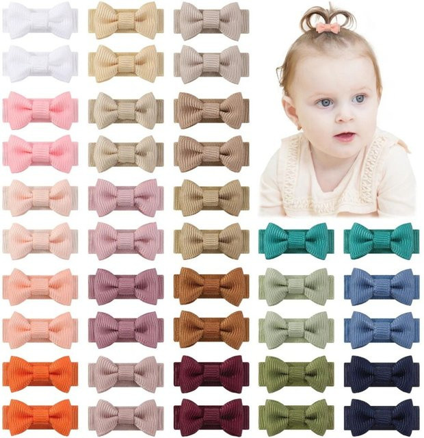 Baby Bows Mini-Haarspangen mit Schleifen, 40 Stück, Kinder - Bild 1