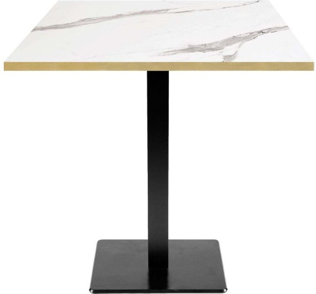RestooTab Tisch Milan quadratisch mit weiß-grauer Platte und schwarzem Gestell, B/T/H: 70 x 70 x 75 cm - Bild 1