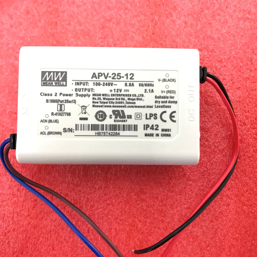 MEAN WELL APV-25 Serie Konstantspannungs-Netzteil LED-Treiber in Weiß - Bild 1