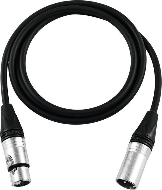 PSSO XLR Kabel 3pol mit Neutrik Steckern in Schwarz, Länge: 15 m - Bild 1