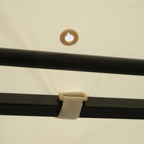 Outsunny Pavillon mit Lamellendach aus Stahl und Polyester in Cremeweiß B: 250 cm, T: 250 cm, H: 200 cm - Bild 3