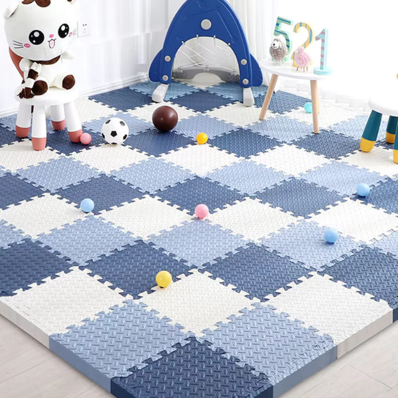 DHDH Babyspielmatte aus weichem Schaumstoff, ineinandergreifende rutschfeste Bodenmatte für Kinder, Grau, 8 Stück - Bild 2