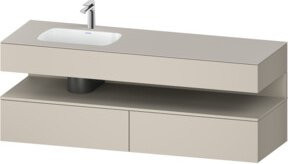 Duravit Qatego Einbauwaschtisch-Möbel-Set mit internen Schubladen, Weiß Matt, B: 160 cm, T: 50 cm, H: 60 cm - Bild 1