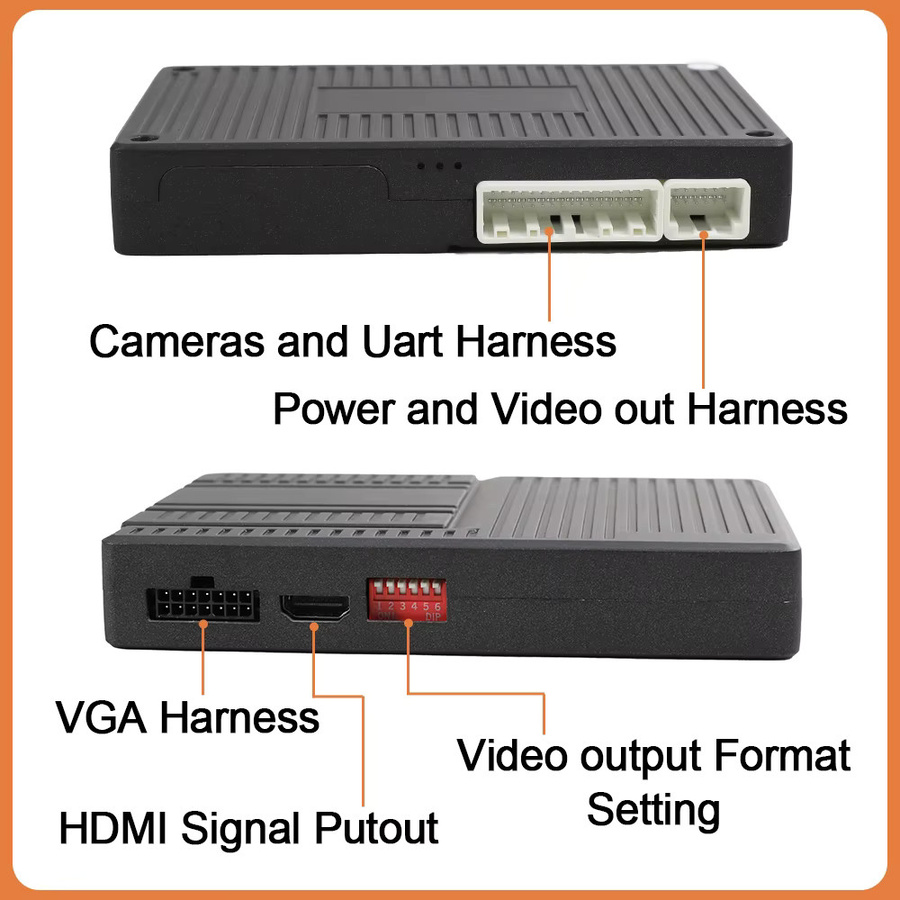 Carsanbo AHD 1080P 360-Grad-3D-Surround-View-System mit Vogelaugen-Ansicht, DVR-Recorder, KI-intelligenter Erkennung und Autokamera in Schwarz - Bild 2