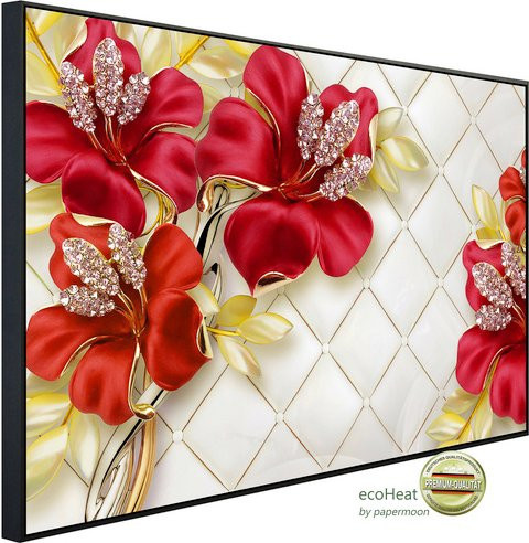 papermoon EcoHeat Infrarotheizung mit Blumenmuster in Bunt und Matt-Effekt, inkl. App-Steuerung und WLAN - Bild 1
