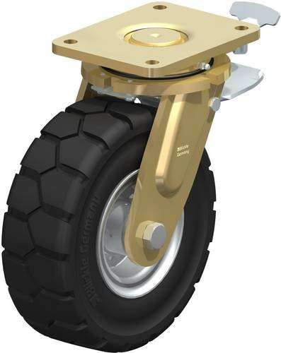 Blickle Lenkrolle LS-VLE 257K-ST-RI4 mit Feststeller, Rad-Durchmesser: 250 mm, Tragfähigkeit: 600 kg, Farbe: Schwarz/Mehrfarbig - Bild 1
