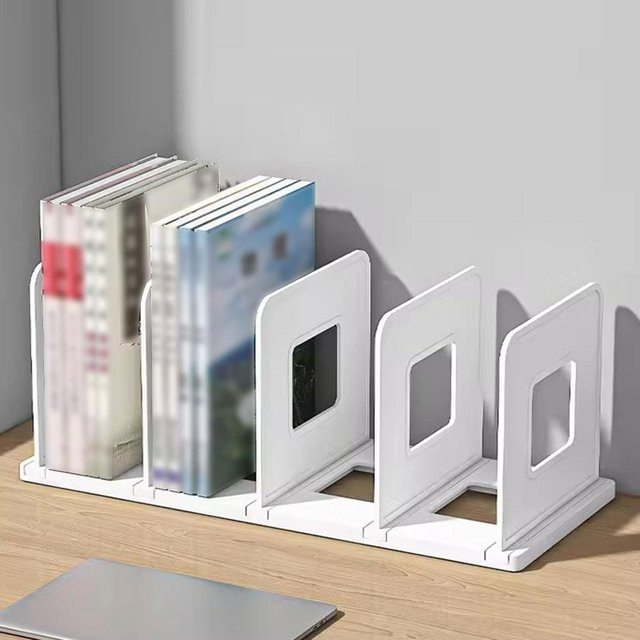 Weißer Aktensortierer aus Kunststoff mit 4 vertikalen Fächern für deinen Schreibtisch - Bild 1