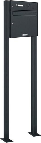 Freistehendes Briefkasten-System von AL BRIEFKASTENSYSTEME in Grau, B/H/T: 46,5 x 150 x 11,6 cm - Bild 1