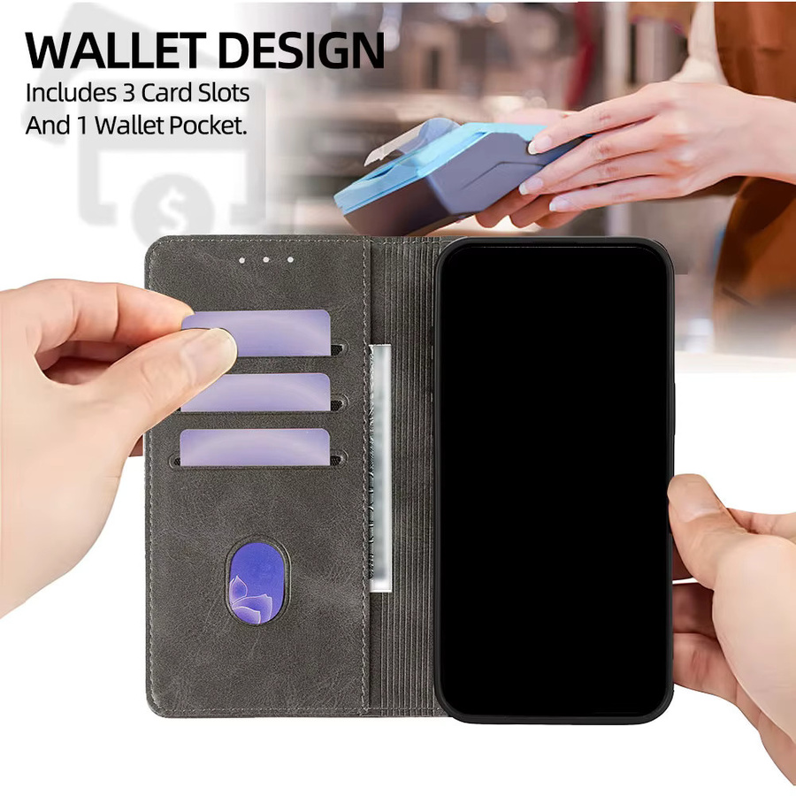 Magnetische Leder-Brieftaschenhülle mit Drachenmuster für Honor Magic 8, Magic 7, Magic 6 Pro, Magic 5 und Magic7 Lite in Braun mit Kartenfächern und Holster - Bild 3