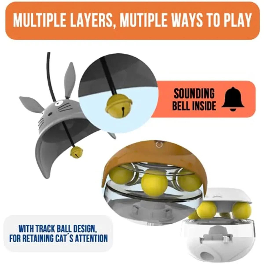 ATUBAN Interaktives Katzen-Futterspender-Spielzeug mit Glocke - Bild 2