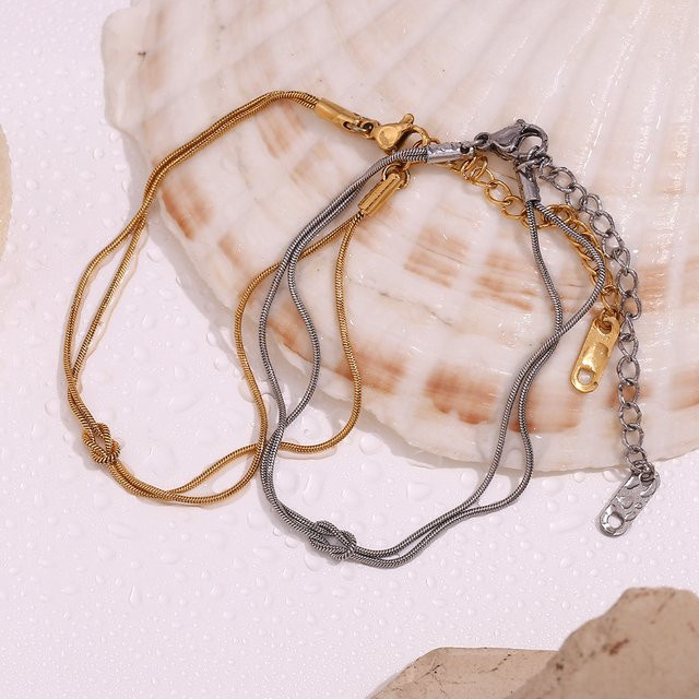 E.B.belle Armband, Doppelschichten, Schlangenkette, Edelstahl, Damen - Bild 1
