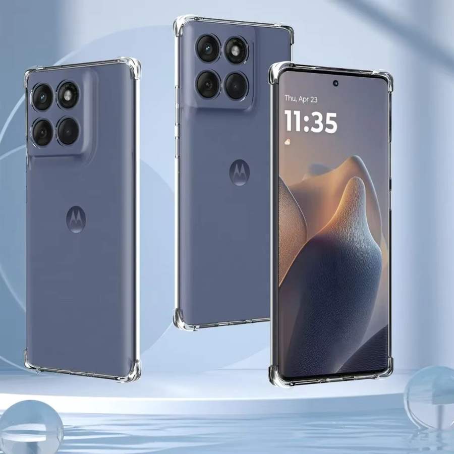EUCAGR Airbags Buffer Vollschutz-Hülle für Motorola Edge 70, 60, 50 Fusion, 70 Pro und 70 Neo, transparent, weiche TPU-Silikon-Rückseite - Bild 5