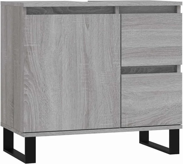 vidaXL Badschrank in Grau Sonoma im industriellen Stil aus Holzwerkstoff und Eisen, B/T/H: 65 x 33 x 60 cm - Bild 1