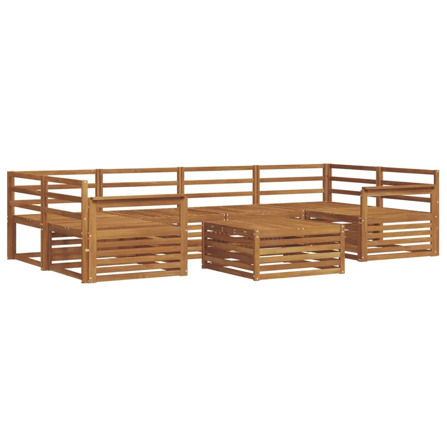 vidaXL Outdoor-Sofagarnitur 7-teilig aus Akazienholz in Braun im L-Shape Design - Bild 2