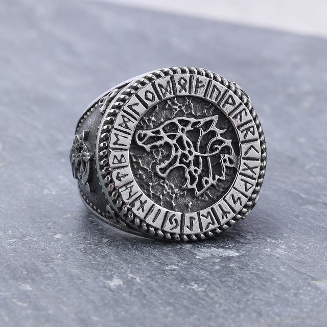 FOXANRY Jewelry Ring, 925 Silber, Wolf Kopf, Herren - Bild 1