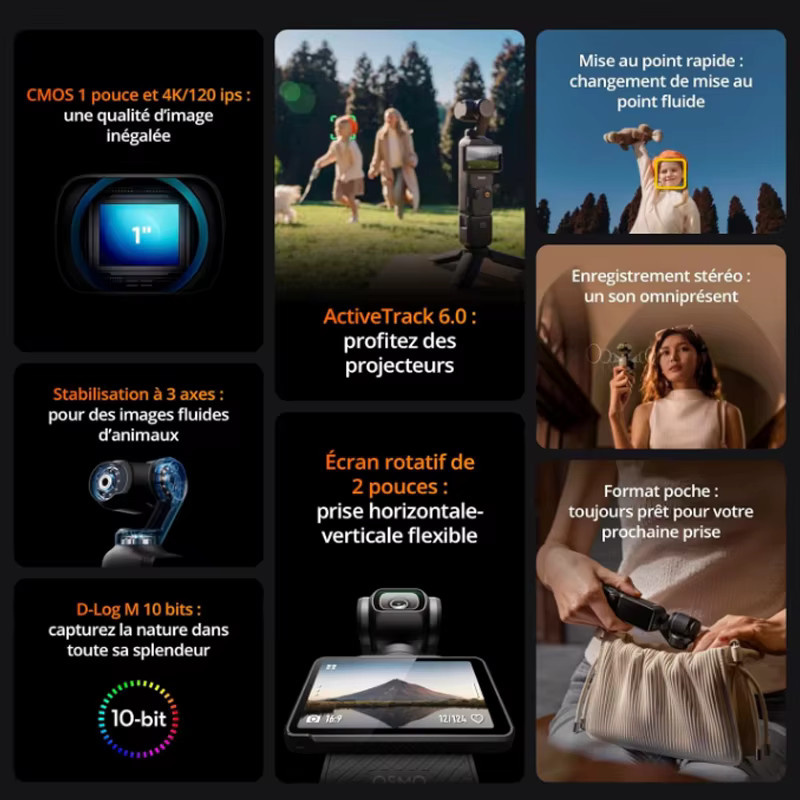 DJI Osmo Pocket 3 Action Camera mit 1-Zoll-Sensor, 4K/120fps und 2-Zoll drehbarem Touchscreen in Schwarz - Bild 5