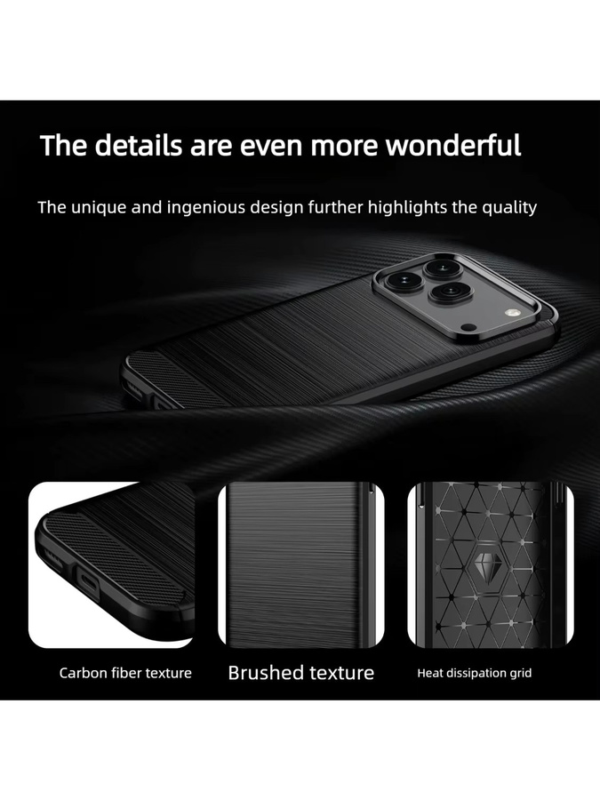 Luxuriöse Business Handyhülle aus gebürsteter Carbonfaser und TPU für Honor in Schwarz - Bild 3