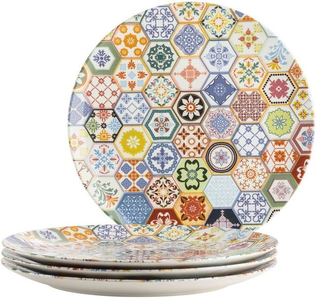 Mäser Platzteller-Set Amarante aus Keramik für 4 Personen, Mehrfarbig, Durchmesser: 33,0 cm - Bild 1