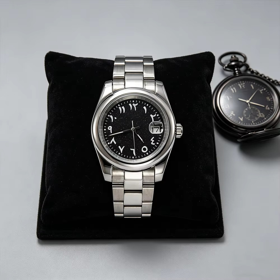 OUMASHI Armbanduhr Automatik, Edelstahl, Schwarz, 36 mm, Herren - Bild 2