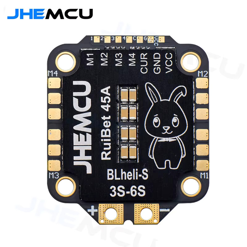 JHEMCU RuiBet 45A/55A ESC BLHELI_S Dshot600 4in1 Bürstenloser ESC, 3-6S, 30,5X30,5 M4 für RC FPV Freestyle Drone - Bild 4