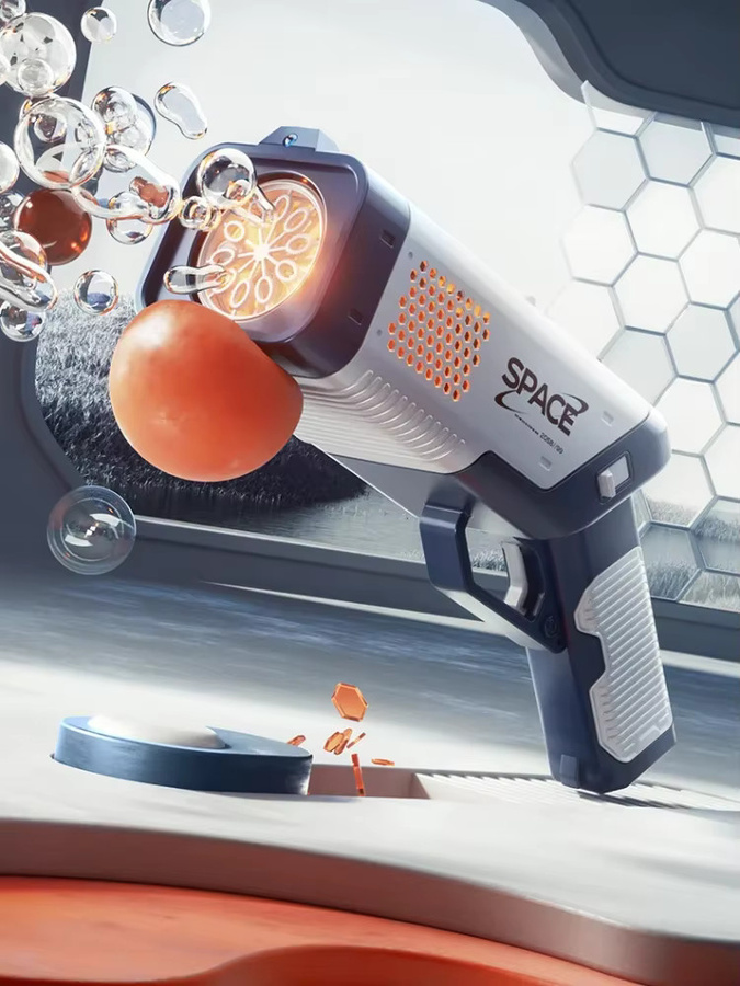 CONUSEA Automatische Seifenblasenpistole, Weltraum, Orange - Bild 7