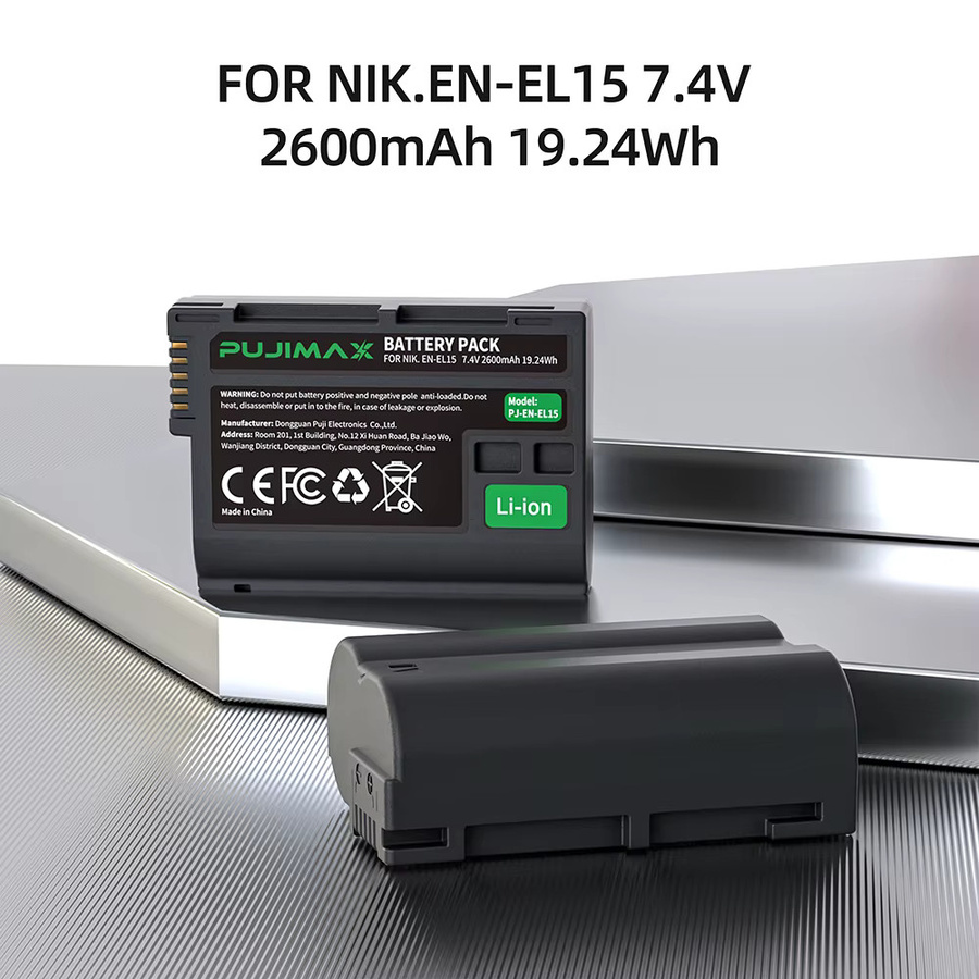 PUJIMAX EN-EL15C EN-EL15 Akku mit 2600 mAh in Schwarz für Nikon Z5, Z6, Z6 II, Z7, Z7II, D7000, D7100, D7200, D850, D750, D7500, D810, D500, D800 - Bild 4