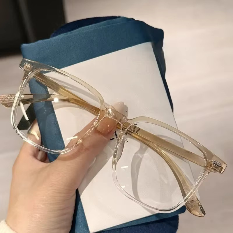 Koreanische Korrektionsbrille, rund, Vollrand, transparent, Unisex, Kunststoff - Bild 3