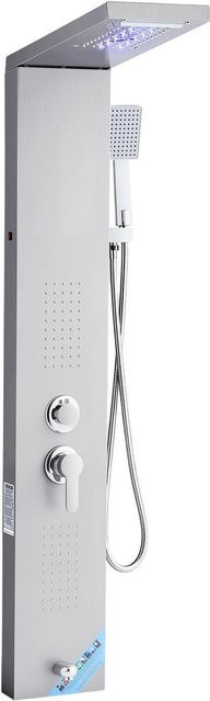 Duschpaneel Turmsystem von Buying Solutions, MB aus Edelstahl in Silber mit Regenkopf und Handbrause, 5 Modi, wandmontiert - Bild 1