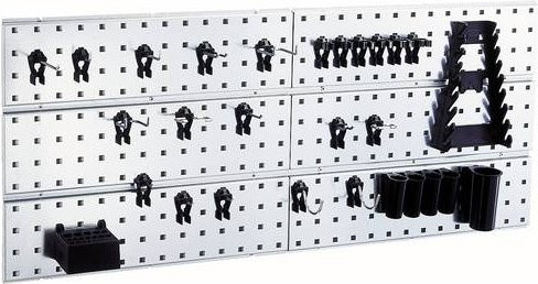 Raaco Werkzeughaken Lochpaneel Set mit 2 Clips in Weiß B/H/T: 104,0 x 44,0 x 1,1 cm - Bild 1
