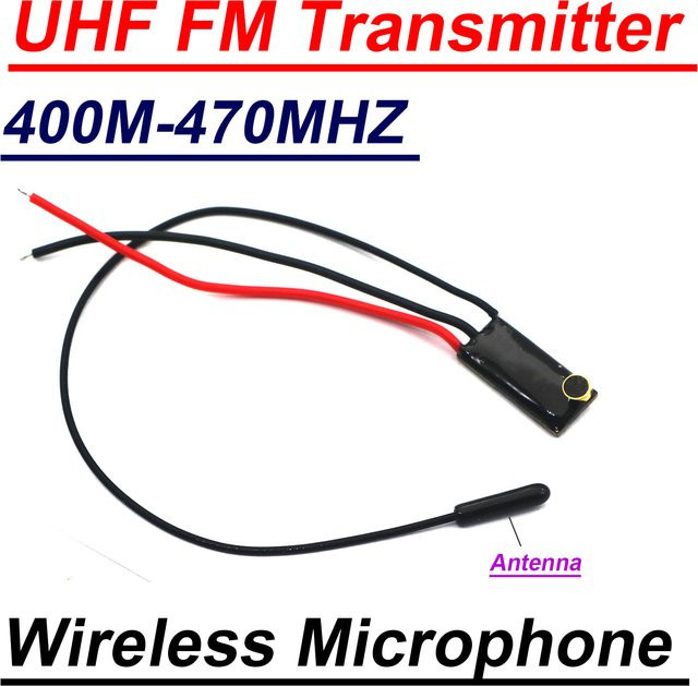 UHF FM Sender 400-470 MHz für drahtlose Mikrofone und Radio-Experimente in Schwarz - Bild 1