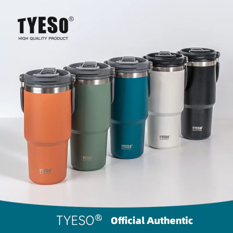 Tyeso Thermo-Becher aus Edelstahl in Schwarz, 900 ml isolierter Tumbler für Heiß- und Kaltgetränke - Bild 2