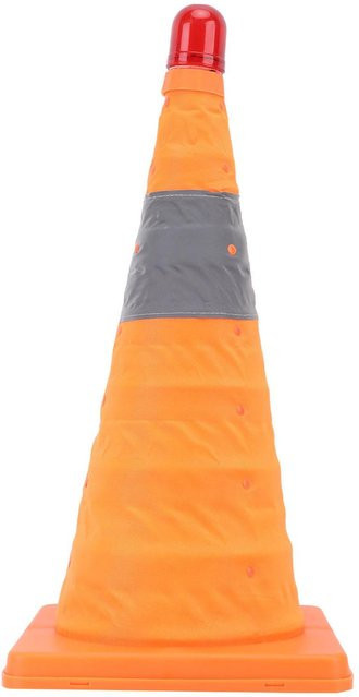 Reflektierender Verkehrsleitkegel mit Warnleuchte und Nachtsicht-Schild in Grau und Orange, Höhe: 45 cm - Bild 1
