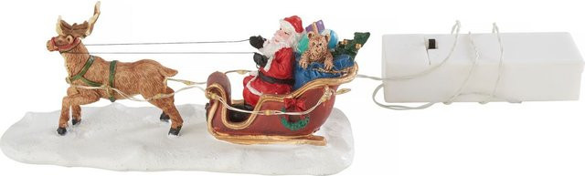 VBS Miniatur Santaschlitten mit einem Rentier aus Polyresin in Multicolor für die Weihnachtsdekoration - Bild 1