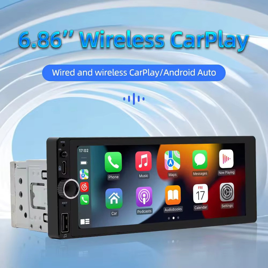 BQCC 6,86 Zoll IPS Wireless CarPlay und Android Auto Multimedia Auto MP5 Player mit RDS Radio in Schwarz - Bild 7