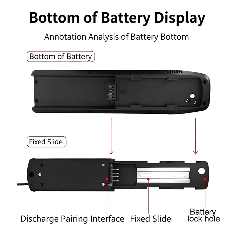 Hailong Akku Bafang Lithium-Akkupack mit integriertem 30A BMS und USB-Anschluss in Schwarz für E-Bike Umbausätze - Bild 5