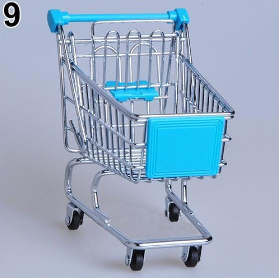 Amusedly Supermarkt-Handwagen, Mini-Einkaufswagen, Desktop-Dekoration, Aufbewahrung, Spielzeug - Bild 1