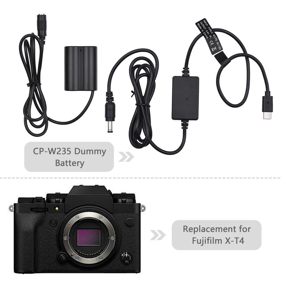 Fujifilm USB-C Dummy-Akku DC-Koppler Ersatz für NP-W235 in Schwarz - Bild 6