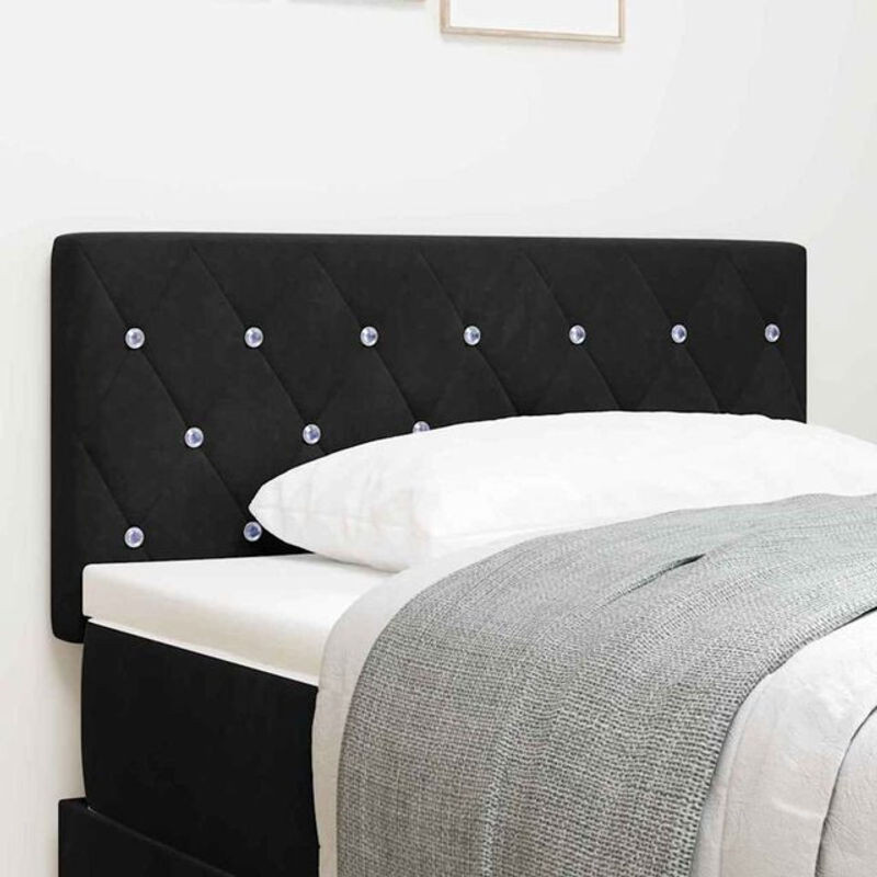Samt-Kopfteil Argyle von vidaxl in Schwarz, Breite: 90 cm - Bild 1