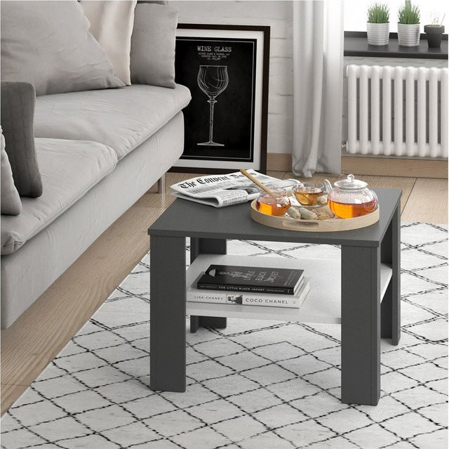 VICCO Couchtisch HOMER in Anthrazit und Weiß, quadratisch, B/T/H: 60 x 60 x 42 cm - Bild 1